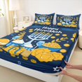 thumbnail image 3 of Feelyou Cartoon Hanukkah Menorah Bed Sheets for Teen, Olive Branches King Sheets, Happy Chanukah Theme Sheet Set, Breathable Home Decor, 4-Piece, 3 of 7