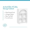 thumbnail image 7 of RiverRidge Arched 23in 4-Cubby Entryway Bookshelf and Shoe Storage Organizer - White, 7 of 7