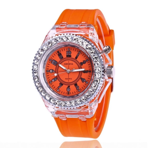 Reloj luminoso LED colorido de moda para hombres y mujeres, reloj de estudiante personalizado Water Brick, reloj de cuarzo electrónico para estudiantes