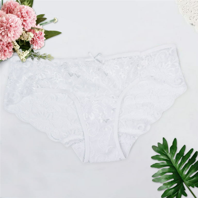 Lyacmy Sexy Lace Underwear for Women, Invisible Seamless Cotton Panties for  Women, Half Back Coverage Womens Panties Bikini, 6Pack 