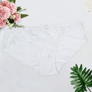 Lyacmy Sexy Lace Underwear for Women, Invisible Seamless Cotton Panties for Women, Half Back Coverage Womens Panties Bikini, 6Pack