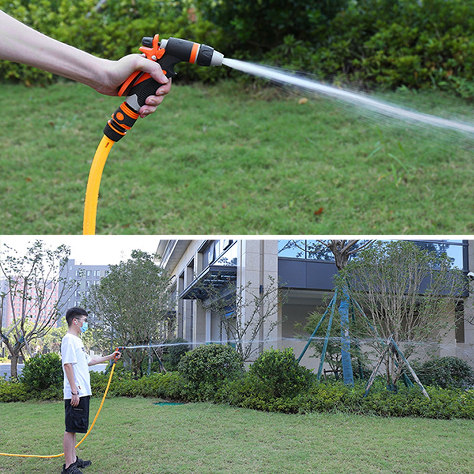 Garden Hose Nozzle, Heavy Duty Hose Nozzle with Adjust Watering Patterns, Multifunctional High Pressure Hose Nozzle Sprayer for Home, Watering Lawns and Garden