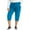 Blue, variant on Women's Relaxed Fit Pants All Day Solid Color Home Shorts Women's Fashion Pocket Elastic Yoga Shorts Capris Stylish Dailywear