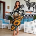 thumbnail image 4 of DISNIMO Kaftan Dress for Women Highland Cow Sunflower Print Plus Size V-Neck Beach Cover Up Batwing Sleeve Caftan Long Cover Ups for Bathing Suit Casual Loose Swimsuit Cover up, 4 of 7