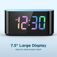 thumbnail image 2 of Rainbow Alarm Clock for Bedroom, Large Display with Dimmer, Large Night Light with 7 Colors, Dual Alarm, True Battery Backup, Colorful Clock for Kids,Teens, 2 of 7