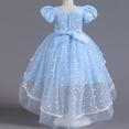 thumbnail image 5 of Little Big Girls Flower High Low Tulle Dress Princess Wedding Pageant Birthday Party Ball Gown, 5 of 5