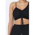 thumbnail image 6 of Mesh Strappy Adjustable Ruched Crop Top With Matching See Through Side Panel Leggings S, 6 of 7
