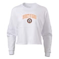 thumbnail image 2 of Women's White Virginia Cavaliers Oversized Cropped Retro Long Sleeve T-Shirt, 2 of 3