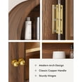 thumbnail image 2 of Joyyskill Large Arched Wall Cabinet with Acrylic Door, Large Wooden Wall Mounted Bathroom Cabinet, Modern Hanging Medicine Cabinet with Adjustable Shelves and Open Shelf, Brown Oak, 2 of 4