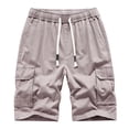 thumbnail image 2 of Ceisia Men's Outdoor Cargo Shorts Solid Multi-Pocket Casual Athletic Utility Hiking Fishing Camping Pants Brown L Gifts for Father, 2 of 4