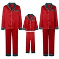 thumbnail image 7 of Jkety Christmas Pajamas Family Matching Button Down Pajamas Pjs Silk Satin Long Sleeve Shirt Long Pants Set Sleepwear 2 Pcs Outfits Loungewear, 7 of 7