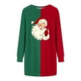 thumbnail image 2 of Christmas Long Hoodies for Women 2025 Long Sleeve Color Block Graphic Hooded Sweatshirt Hoodie Dress Pullover Tops, 2 of 5