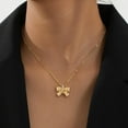 thumbnail image 3 of Bow Necklace for Women Gold Necklace Gold Bow Pendant Necklace Dainty Jewelry for Her, 3 of 12