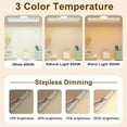 thumbnail image 3 of Led Lights for Desk 3000K to 6000K Color Temperature Led Light Bar Portable Under Desk Lighting Rechargeable Magnetic Desk Light Bar for Wall Desk Reading（Desk Light with Remote Control）, 3 of 8