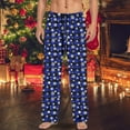 thumbnail image 2 of CONZONE Christmas Mens Pajamas Pant Wide Leg Pajama Pants for Men Casual Xmas Snowflake Graphic Soft Loose Fit Fall Winter Pjs Trousers Cozy Homewear Loungewear, 2 of 4