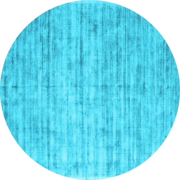 Ahgly Company Indoor Round Abstract Light Blue Contemporary Area Rugs, 4' Round