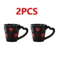 thumbnail image 3 of 2pcs Valentine's Day Heart Ceramic Couple Mug - Romantic Coffee/Tea Cup for Couples, Top Romantic Valentine Pick, Festive Winter Holiday Mug for Home & Office, Romantic Gifting Essential, Black, 3 of 7