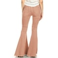 thumbnail image 3 of Women's Classic Retro High Waist Long Denim Bell Bottom Jeans, Peach, X-Large, 3 of 3