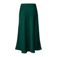 thumbnail image 3 of Skirts for Women Elegant High-Waisted Satin Pencil Skirt for Women with Elastic Waistline Classic Solid Tone Skirt for Formal and Casual Occasions Green XL, 3 of 4
