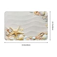 thumbnail image 3 of Starfish Kitchen Mat, Seacoast with Sand with Colorful Various Seashells Tropics Aquatic Wildlife Theme bathroom mat door mat, 3 of 8