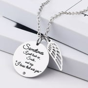 Clearance! SUWHWEA Angel Necklace For Women New Diamond-Encrusted Angel Wing Love Necklace-Sometimes I Just Smile And Say I K-Now That Was You, Memorial Meaning Gift On Clearance