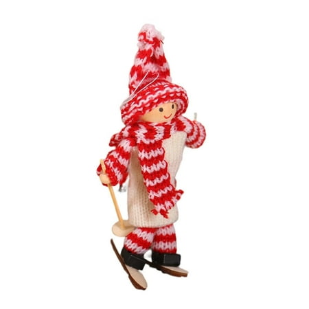 

HOVTOIL Pendant Christmas Pendant Lovely Decorative Beautiful Convenient Creative Festival Accessory Wool Ski Girl Hanging Ornament for Party