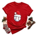 thumbnail image 3 of Gibobby Camiseta Navideña De La Mujer Camiseta de manga corta con cuello redondo y estampado de Navidad para mujer(Rojo,M), 3 of 5