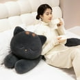 thumbnail image 6 of Giant Cute Black/Gray Lying Cat Plush Toys Soft Simulated Cat Plushie Dolls Pillow Stuffed Animal Lovely Birthday Gift, 6 of 8