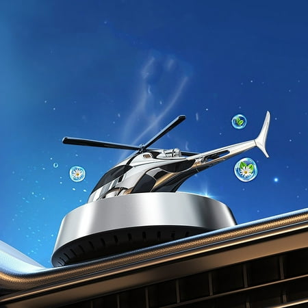 

Oggfader Air Purifiers for Allergies and Asthma Solar Helicopter Car Aromatherapy Decoration Solar Rotating Helicopter Design Aromatherapy Diffuser Silver