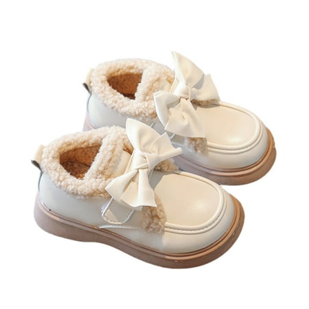Meresysid Toddler Girls Combat Ankle Boots Little Kid Outdoor Fall Booties Leather Comfort Shoes White