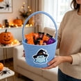thumbnail image 6 of BSJJY Blue Halloween Candy Basket 7.9x5.5 Inch, Reversible Fabric Treat Bucket with Handle, Cute Print Prank or Treat Bag, 6 of 6