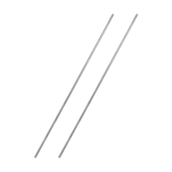 2mm x 250mm 304 Stainless Steel Solid Round Rod for DIY Craft - 2Pcs