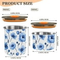thumbnail image 3 of Blue Anemone Flower Airtight Coffee Bean Canister 30oz Food Storage Containers with Lids For Gournd, Tea, Sugar, Flour, Rice, Cereal, Candy Cookie Jar, 3 of 8