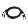 thumbnail image 4 of Cable RCA dual de 1/4 pulg. A Cable TS doble 4,9 pies 6,35 mm Cable de interconexión estéreo con 2 puertos RCA a 2 puertos TS, 4 of 8