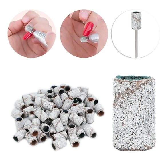 100 BANDAS DE LIJADO PARA DE LA DELACIÓN DE UNADAS, Blancas, Resistentes a la abrasión para moler, Alisar y dar forma a las uñas. Adecuado para Salón de Unas, Salón de