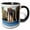 Black/White, variant on 3drose, 3 Masted Sail Boat Sailing Hudson River in Nyc 1, 11oz Two-tone Black Mug