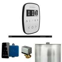 Mr Steam ButlerFlex Steam Shower Pkg w/TempoFlex Control and Linear Steamhead in White Matte Black