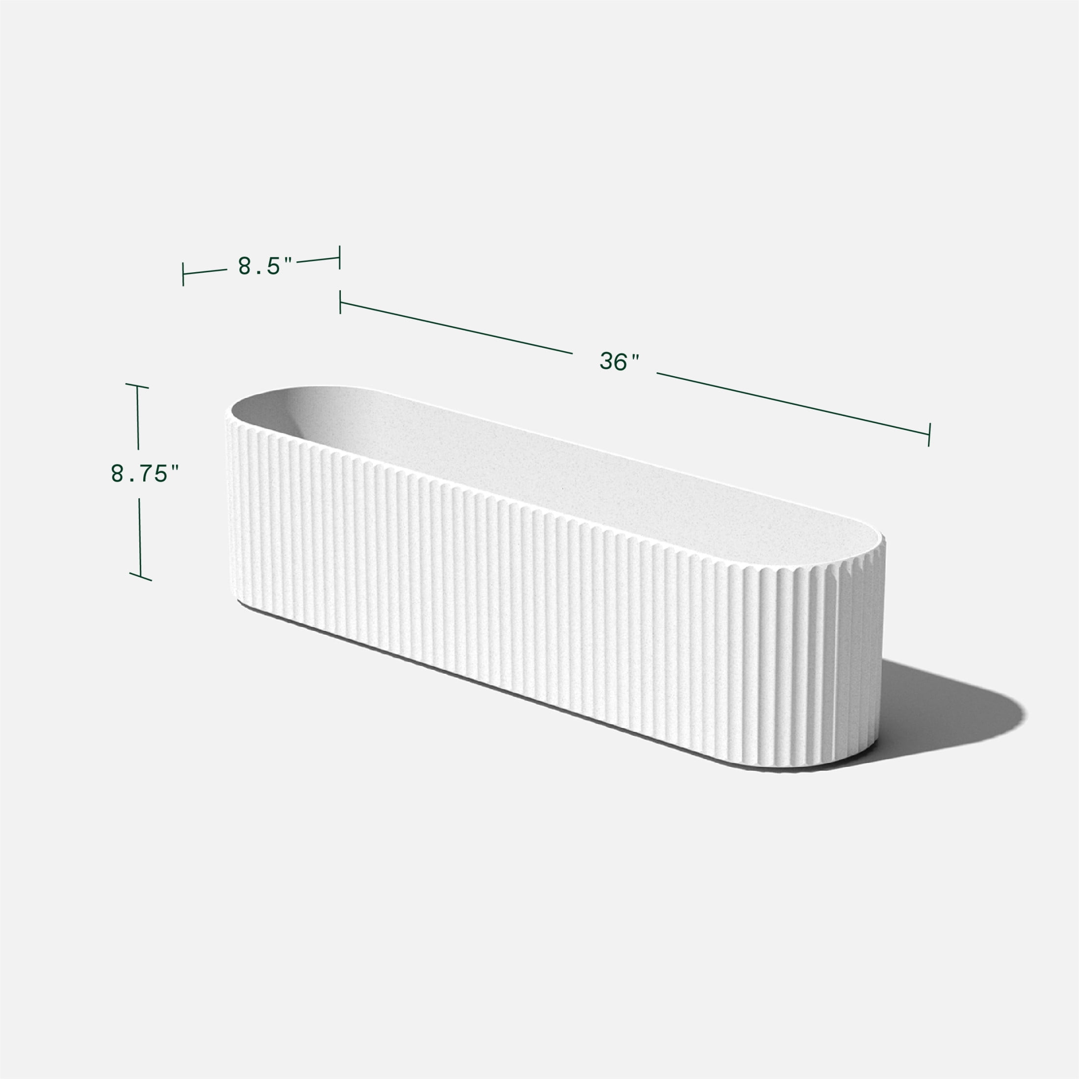 Veradek Demi Series Window Box 36" Plastic-Stone Planter - (White/2 Pack)