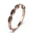 thumbnail image 2 of 0.12 ct Wedding Band 18K Rose Gold Over Silver Diamond Ring, 2 of 4