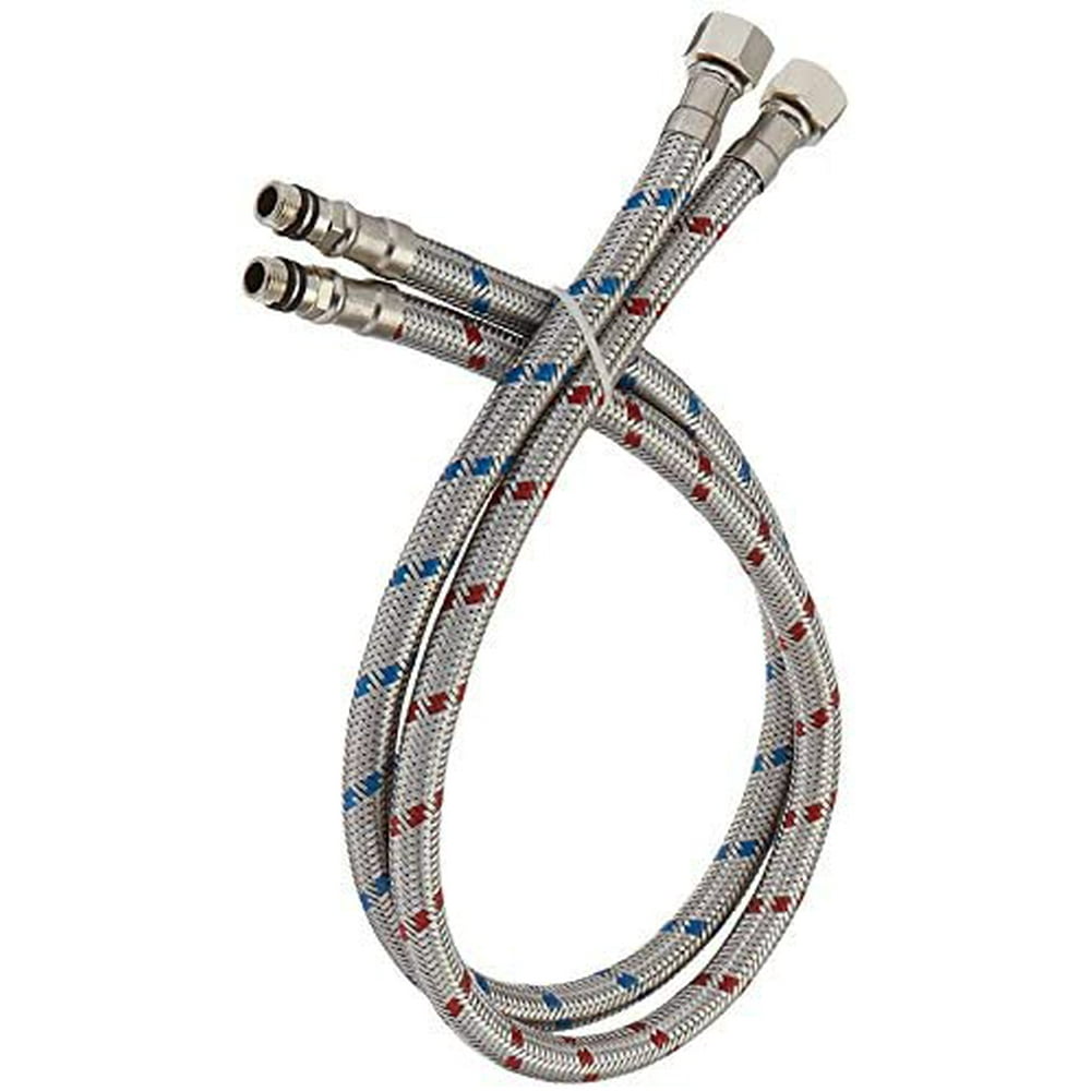BWE 24Inch Bathroom Kitchen Faucet Long Connector Braided Stainless