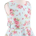 thumbnail image 3 of IBTOM CASTLE Kids Girls 50s Vintage Polka Dot Casual Dress Swing Rockabilly Prom Party Dresses Audrey Wedding Formal Cocktail Evening Gown 5-6 Years Light Blue Flower, 3 of 8