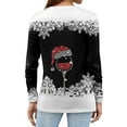 thumbnail image 3 of Fabrcox Christmas Long Sleeve Henley Shirts for Women Fall Christmas Snowflake Print V Neck Long Sleeve Fall Spring Tops Holiday Tunic Lightweight Basic Tops Black XXL, 3 of 3