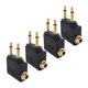 thumbnail image 1 of Valefod - Paquete de 4 adaptadores de vuelo para avión de línea aérea para auriculares, conector chapado en oro de 3,5 mm, 1 of 1