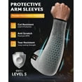thumbnail image 2 of Manguitos protectores para brazos Evridwear resistentes a cortes, 2 pares, grises, 2 of 8