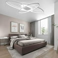 thumbnail image 2 of Loyalheartdy Geometric LED Dimmable Ceiling Light, White 70W Flush Mount Chandelier for Bedroom, Living Room (White), 2 of 8