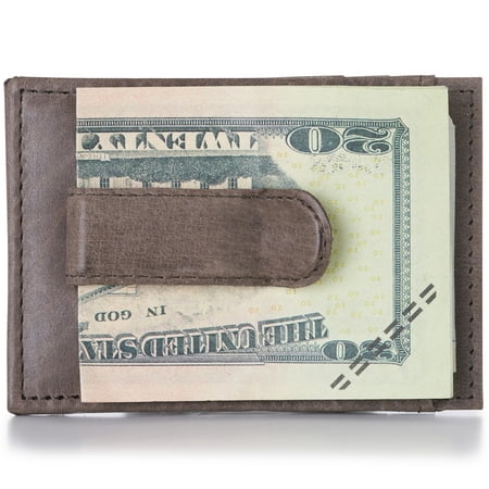 Alpine Swiss Mens Money Clip Thin Front Pocket Wallet Genuine Leather Card