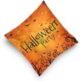 thumbnail image 5 of GZHJMY Throw Pillow Case Decorative Cushion Cover Square Pillowcase, Halloween Orange Pumpkin Spider Web Sofa Bed Pillow Case Cover(16x16inch) Twin Sides Home Decor, 5 of 7