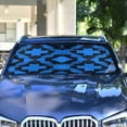 thumbnail image 5 of Foldable Car Windshield Sunshade UV Sun Visor Protector Blocks UV Rays Keeps Vehicle Cool 53x23.5 Inch Dark Blue Black Plaid, 5 of 8