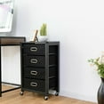 thumbnail image 3 of Gymax Armoire de Classement de Rangement Mobile Robuste avec 4 Tiroirs Noir, 3 of 9