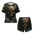 thumbnail image 4 of Qekee Vintage Ornate Skull Women's Pajama Set Short Sleeve Sleepwear Summer Home Wear with Pockets Soft Short Sleeve Shirt - Vintage Ornate Skull, 4 of 9